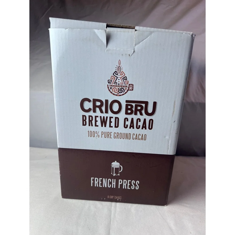 Crio Bru French Press 8 Cup 34 oz Stainless Steel Glass Cacao Coffee Maker Brew